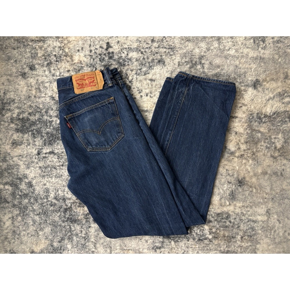 Levi's‎ 501 Original Fit Jeans Mens W34 L36 Dark Wash Straight Leg Denim Pants